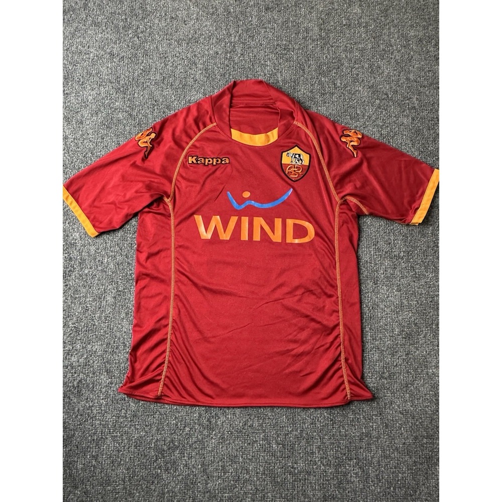 Mens Soccer AS Roma Aldair #6 Kappa Home Jersey 2008 Red, Size S
